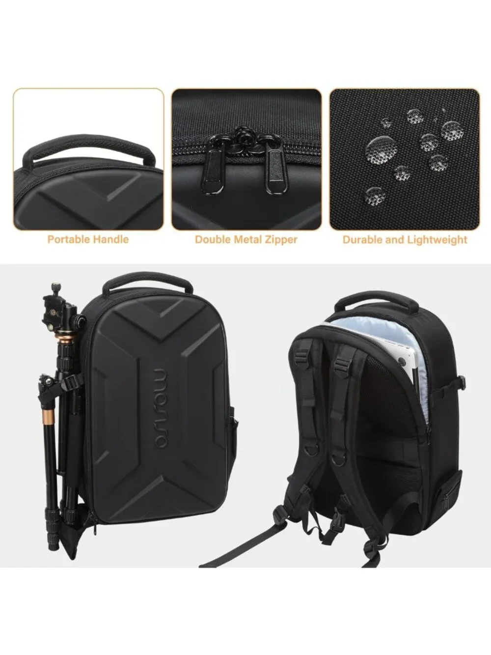 Waterproof DSLR Camera Backpack with Tripod Holder & Laptop Compartment